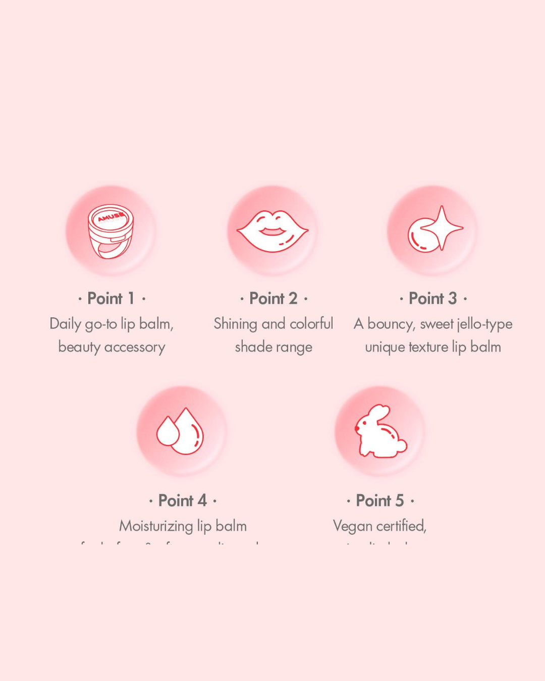 AMUSE Ring Lip Balm (5 Colours)