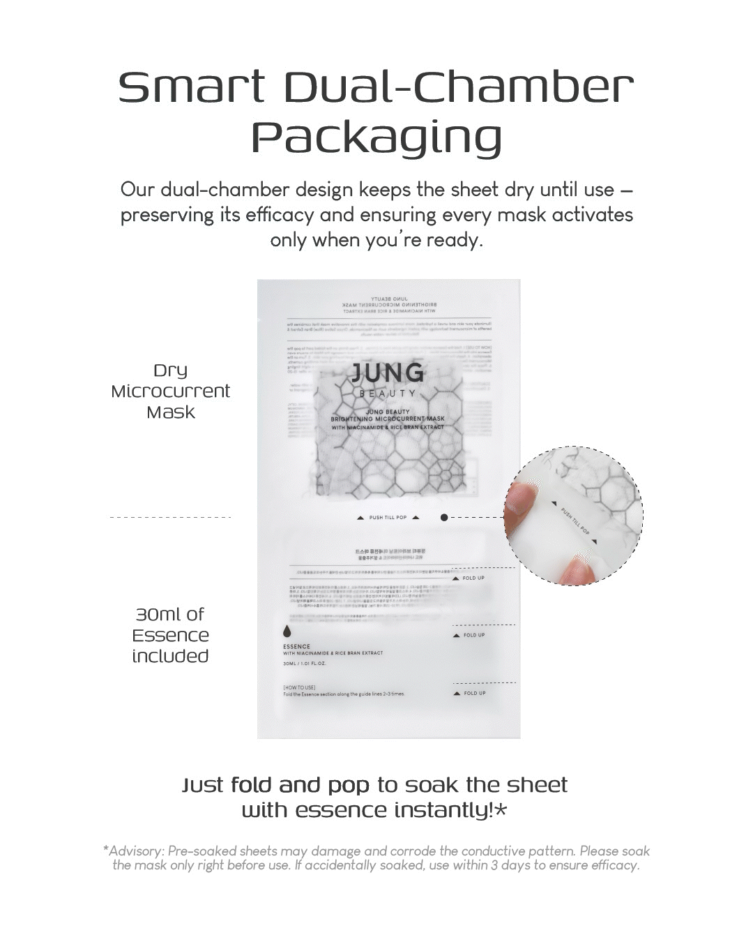 Jung Beauty Brightening Microcurrent Mask with Niacinamide and Rice Bran Extract