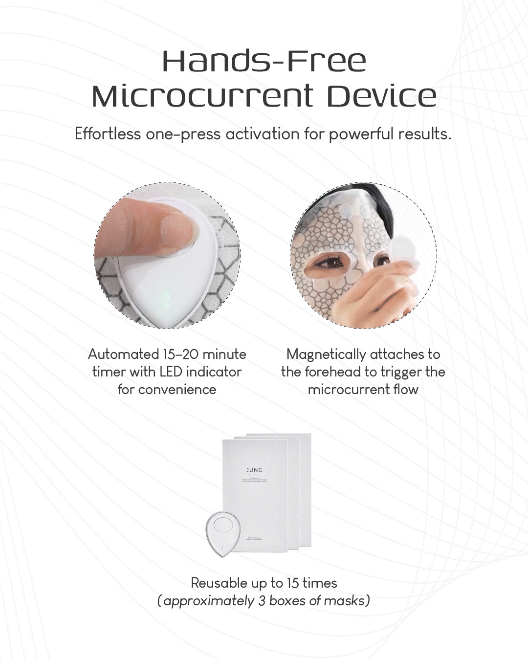 Jung Beauty Brightening Microcurrent Mask with Niacinamide and Rice Bran Extract