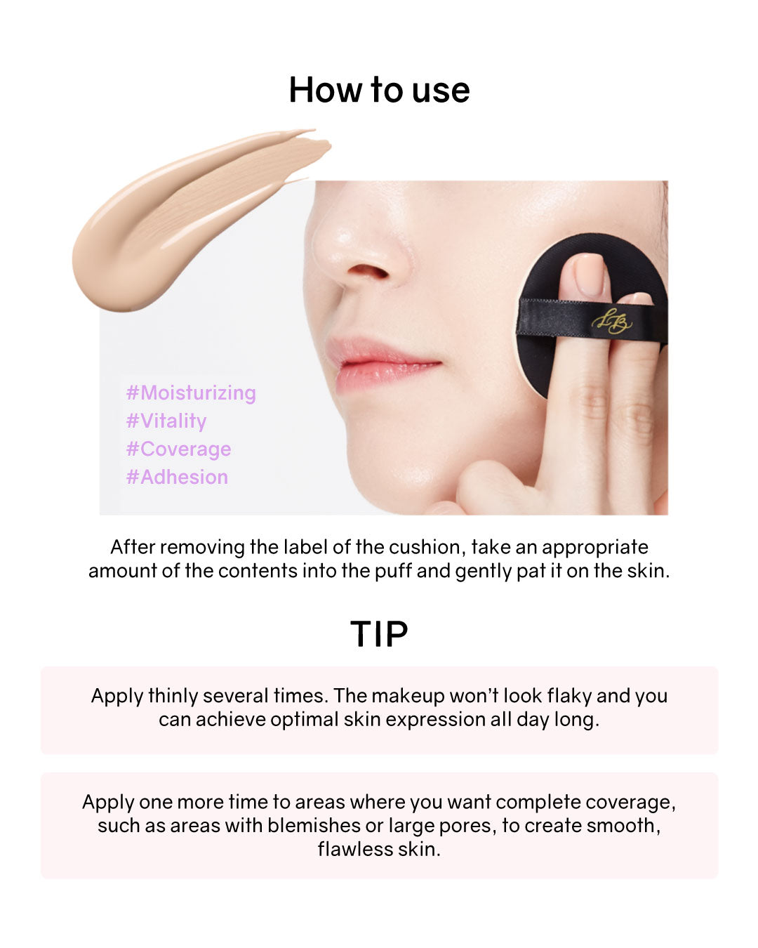 Lilibeth Timeless Glow Cushion/ Refill (Pink/ Purple)