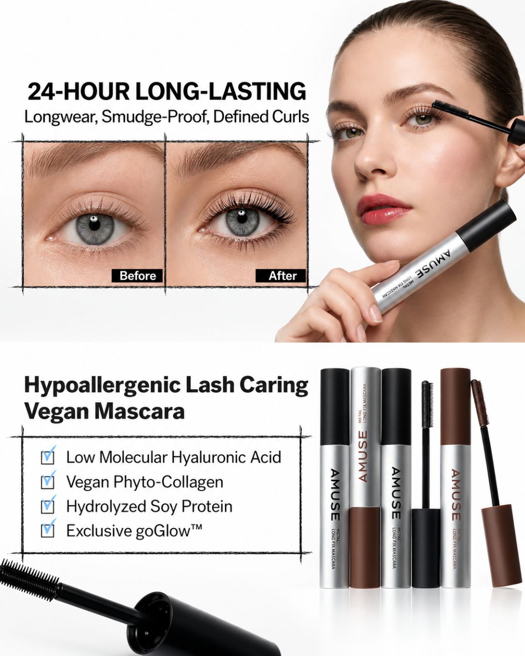 [PROMO] AMUSE Metal Long Fix Mascara
