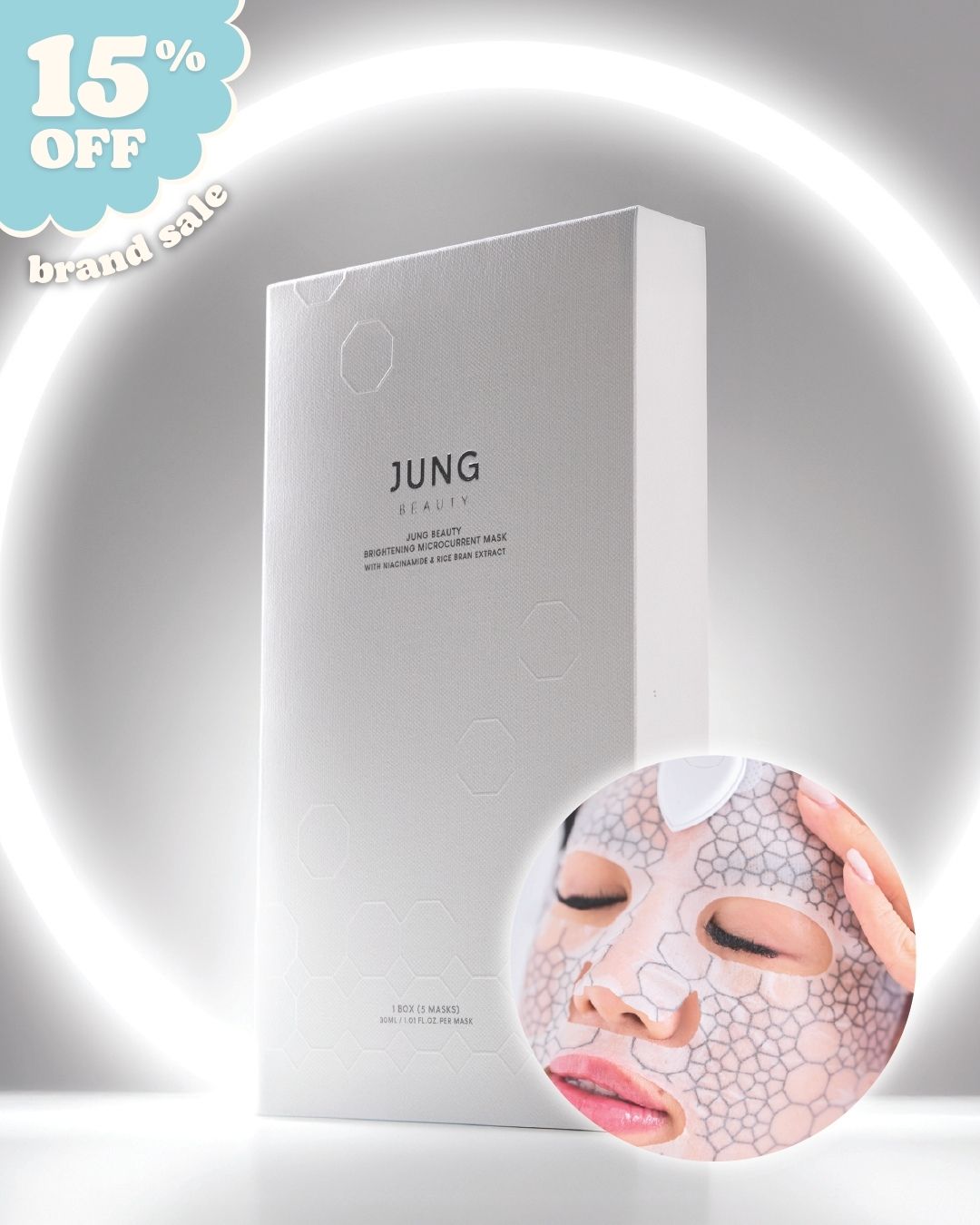 [PROMO] Jung Beauty Brightening Microcurrent Mask with Niacinamide and Rice Bran Extract