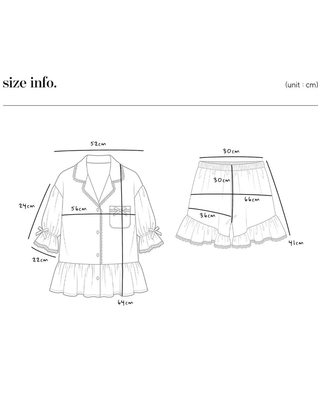 [PREORDER] Lunaluz Burnut Cotton Blend Short Sleeve Collared Two-Piece Pajama Set (Dispatch Date: 17-21 Aug)