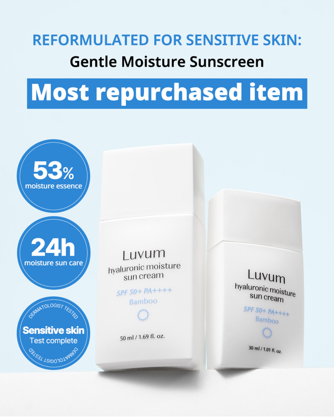 Luvum Bamboo Hyaluronic Moisture Sun Cream (50ml)