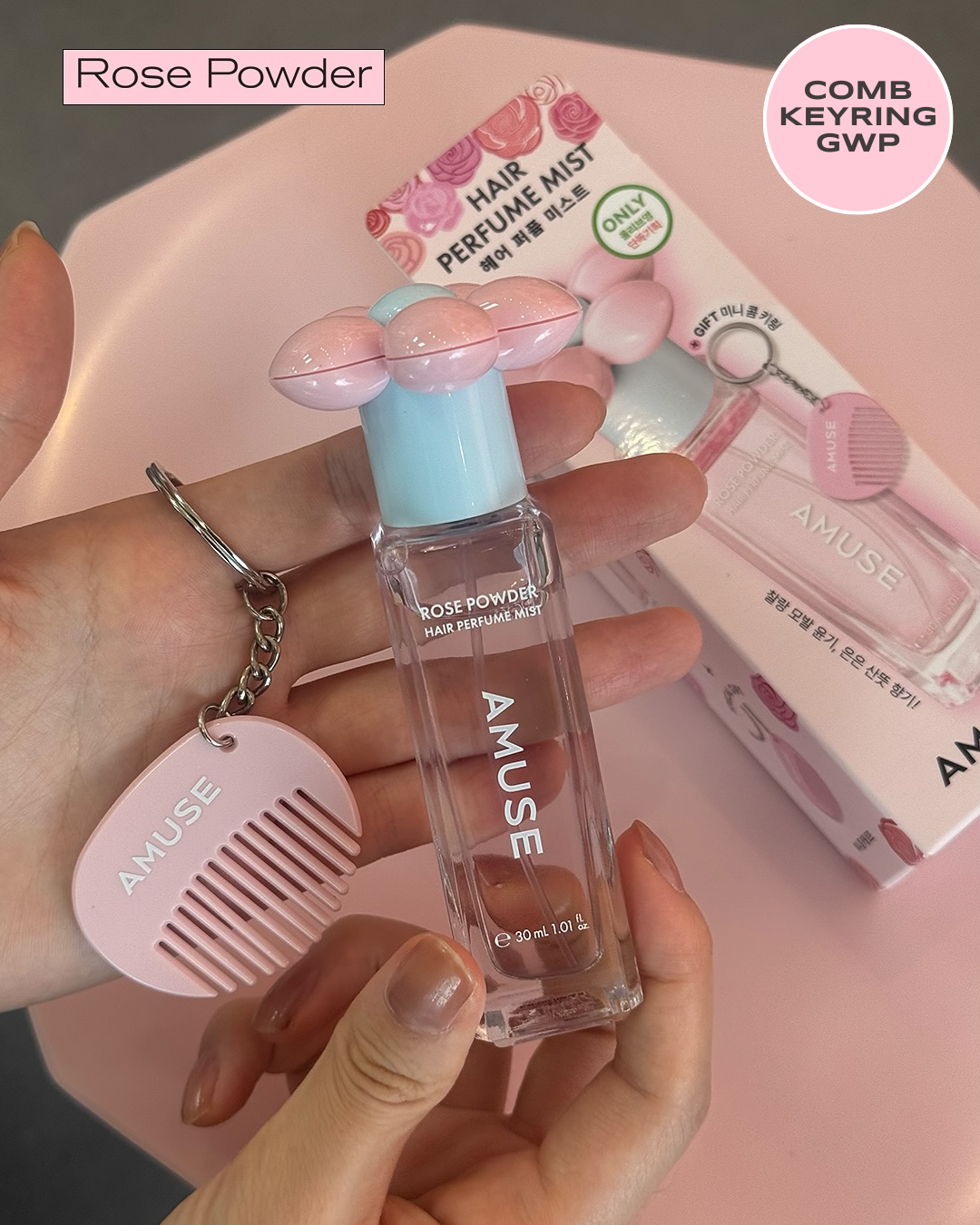 [PROMO] AMUSE Limited Edition Hair Perfume Mist + Comb Keyring GWP
