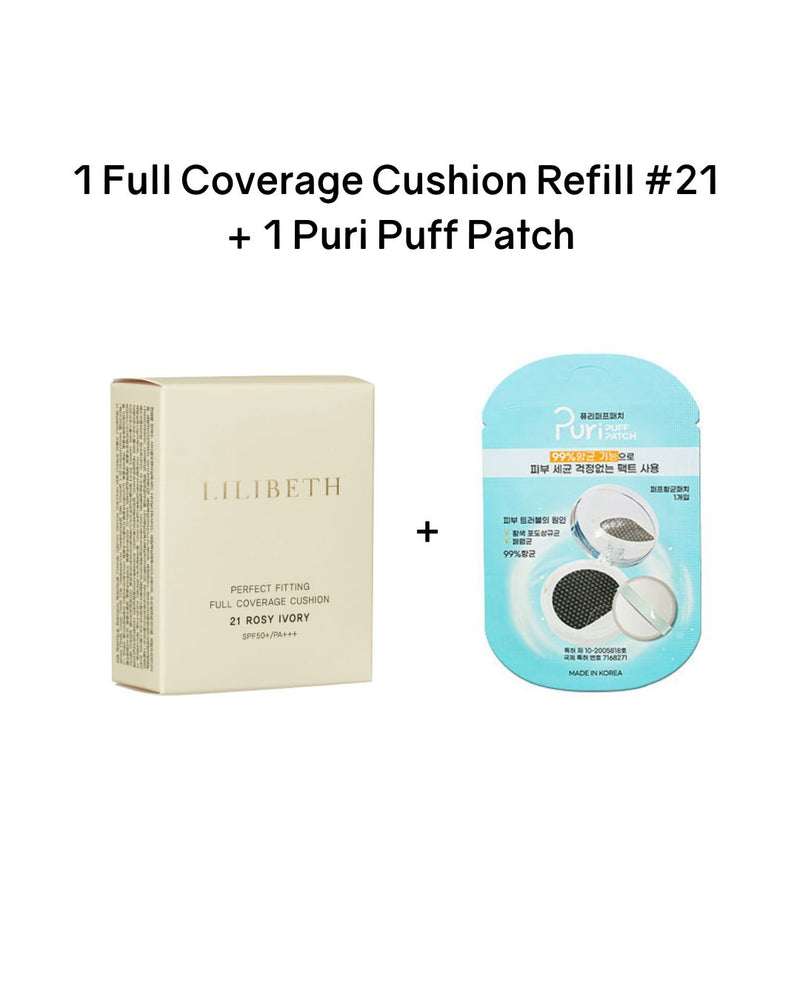 Lilibeth Perfect Fitting Full Coverage Cushion/ Refill SPF50+/PA+++ (Shade 21/23)