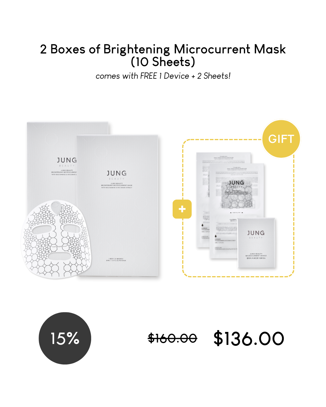 [PROMO] Jung Beauty Brightening Microcurrent Mask with Niacinamide and Rice Bran Extract