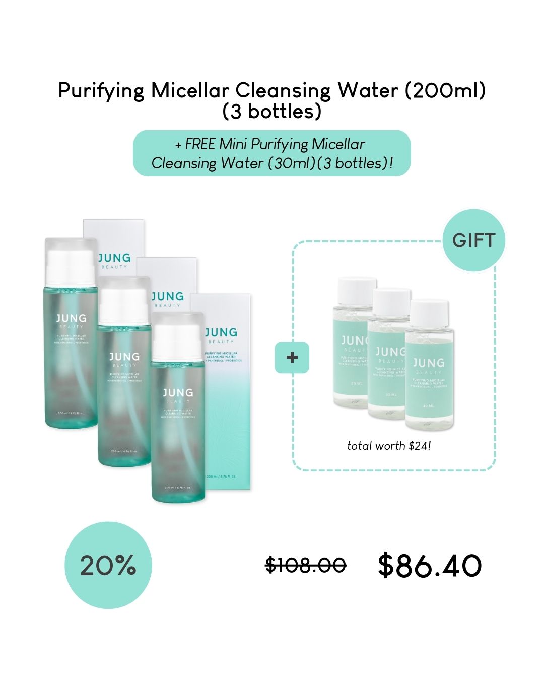 [PROMO] Jung Beauty Purifying Micellar Cleansing Water with Panthenol + Probiotics