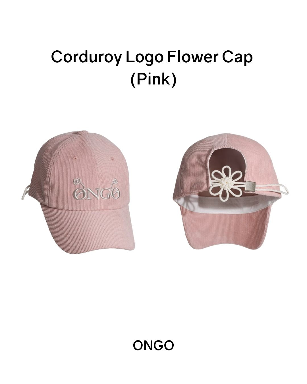[PREORDER] ONGO Corduroy Logo Flower Cap (Dispatch Date: 17-21 Aug)