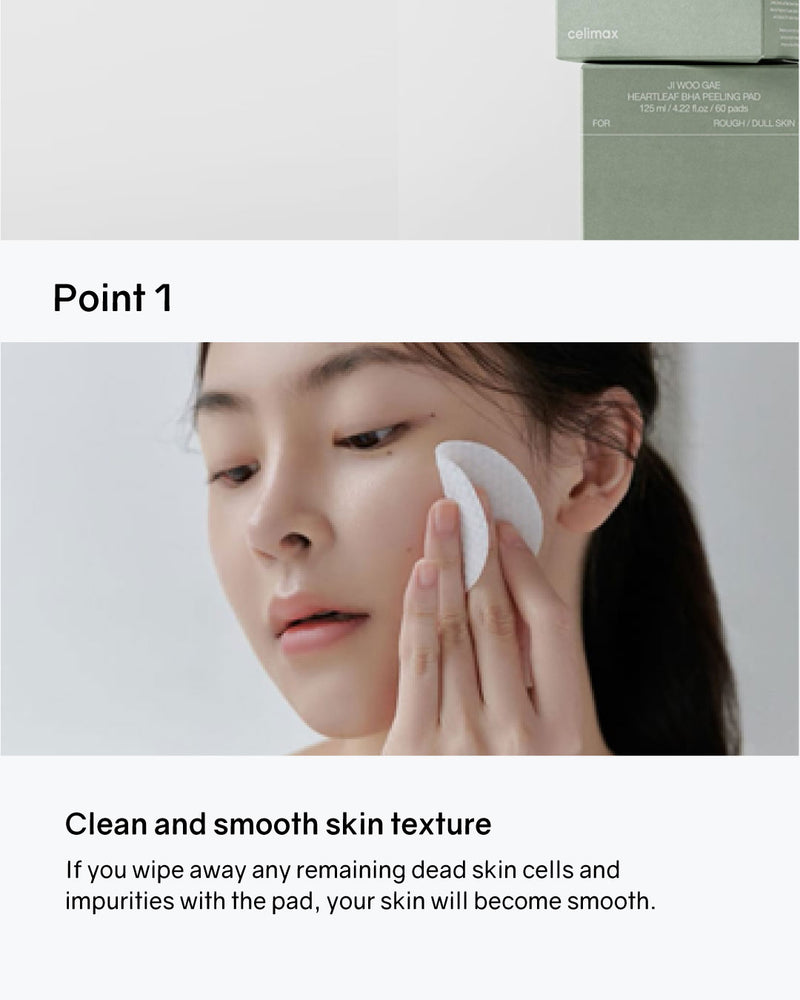 celimax JI WOO GAE Heartleaf BHA Peeling Pad