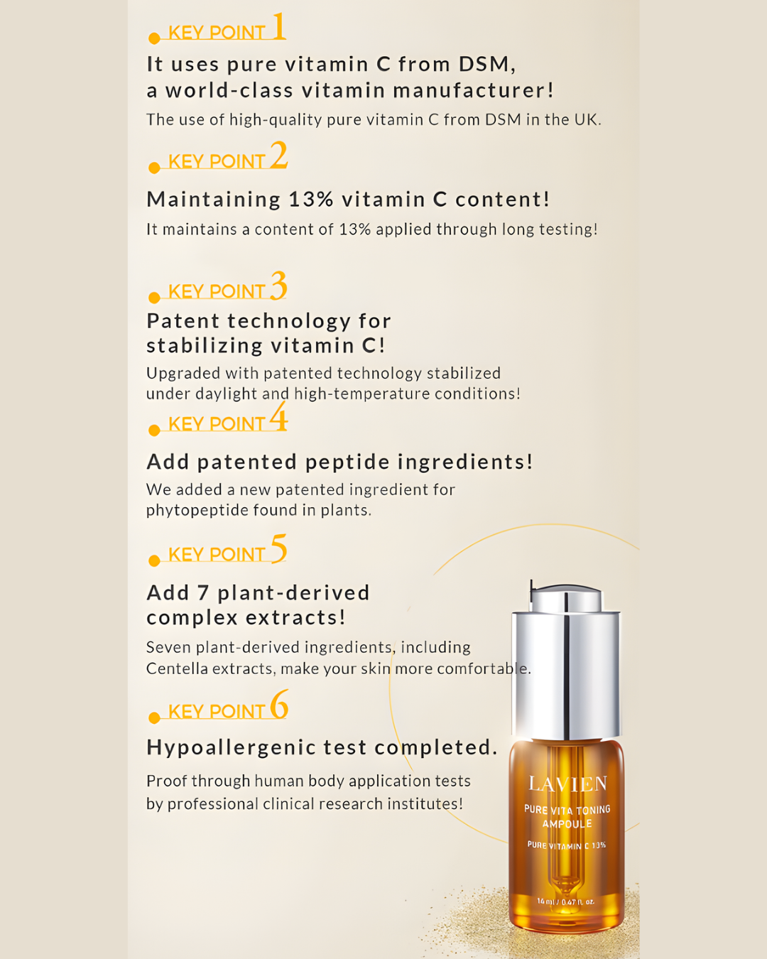 Lavien Vita C Glow Line Brightening Vita Toning Ampoule