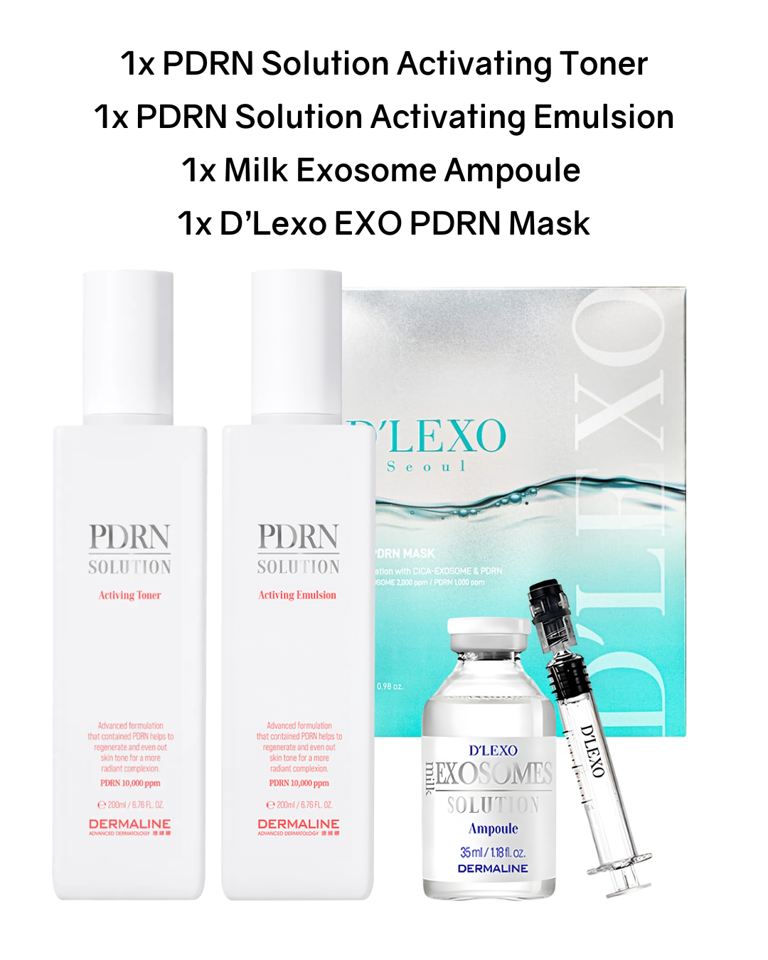 [PROMO] Dermaline Bundle (Toner + Emulsion + Ampoule + Mask)