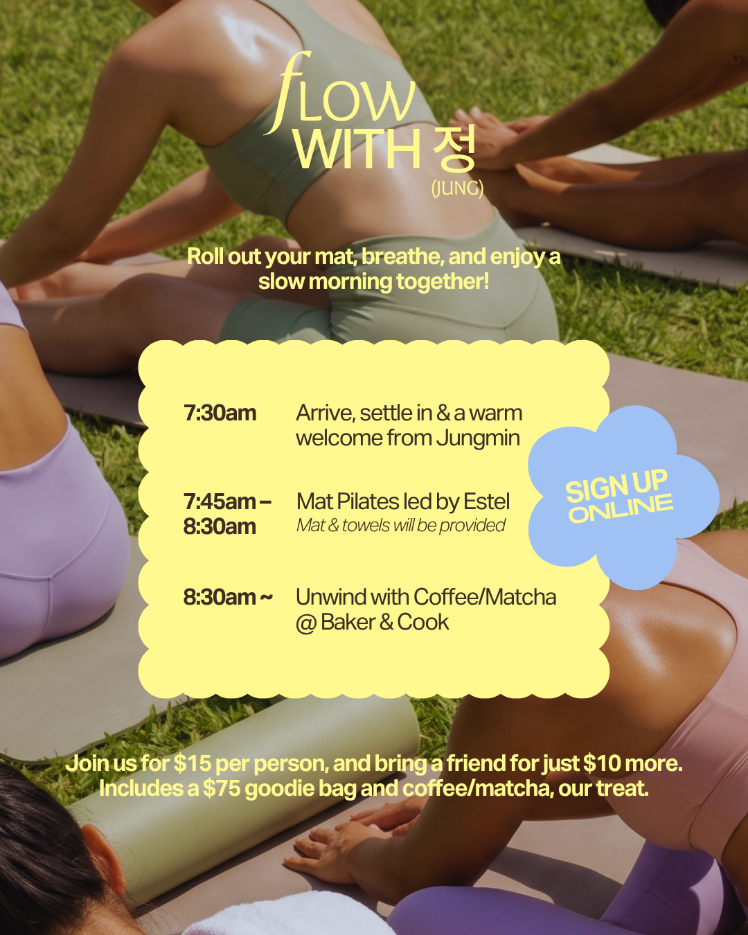[SOLD OUT] Flow with 정 (Jung): Mat Pilates with Pilates.Coffee.Club