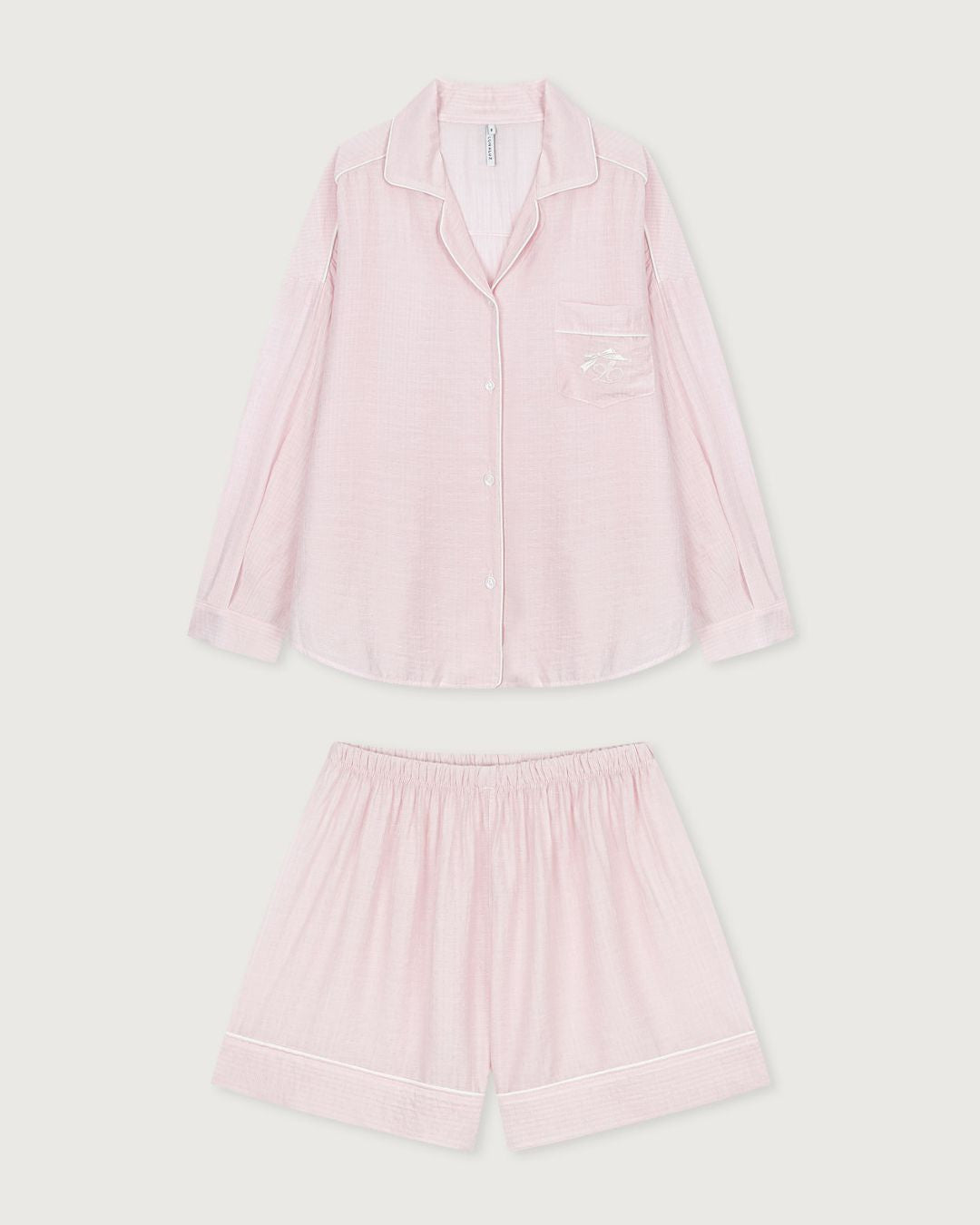 [PREORDER] Lunaluz Bridget Rayon Blend Collared Mid-Length Sleeve Two-Piece Pajama Set (Dispatch Date: 17-21 Aug)
