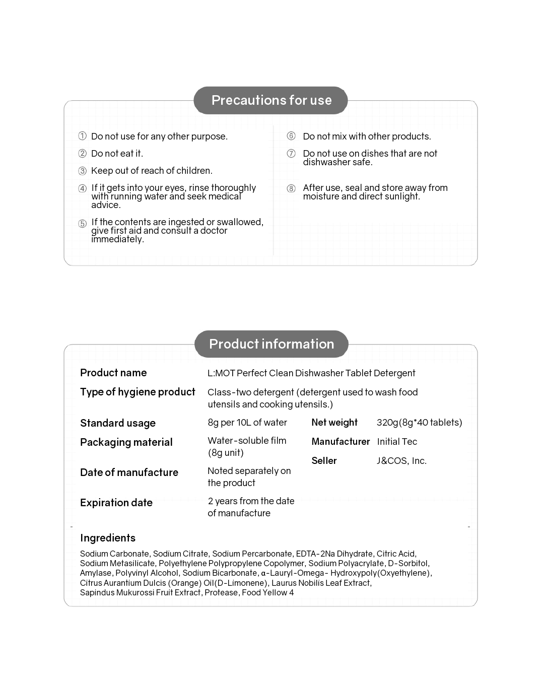 [PROMO] L:MOT Perfect Clean Dishwasher Tablets