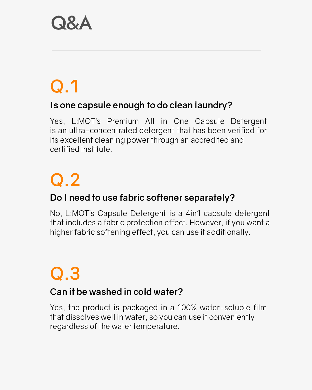 L:MOT Premium All In One Capsule Detergent