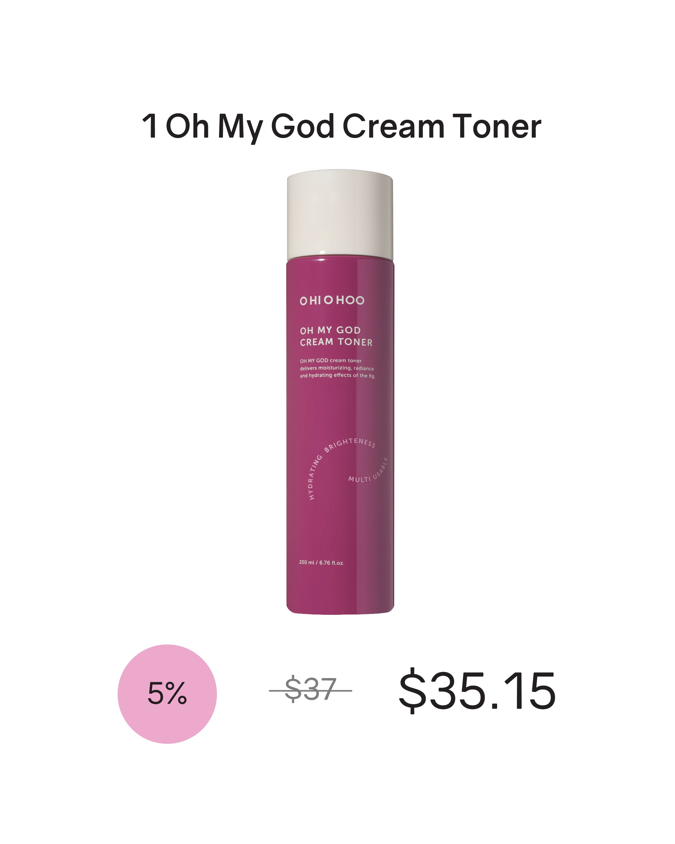 [Online Exclusive] OHIOHOO Oh My God Cream Toner